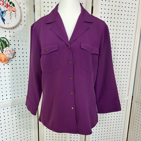 cathy che Tops - Purple Cathy Che Stretch Top Size 12